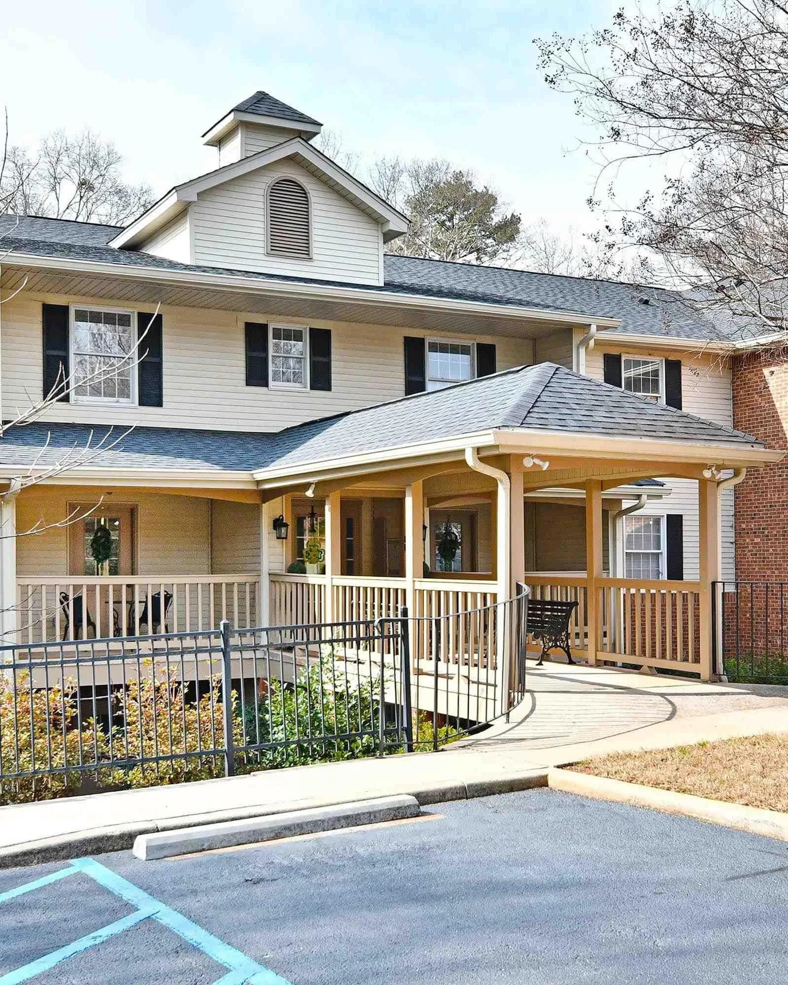 Accessible ramp and porch entrance at Swansgate 55+ community